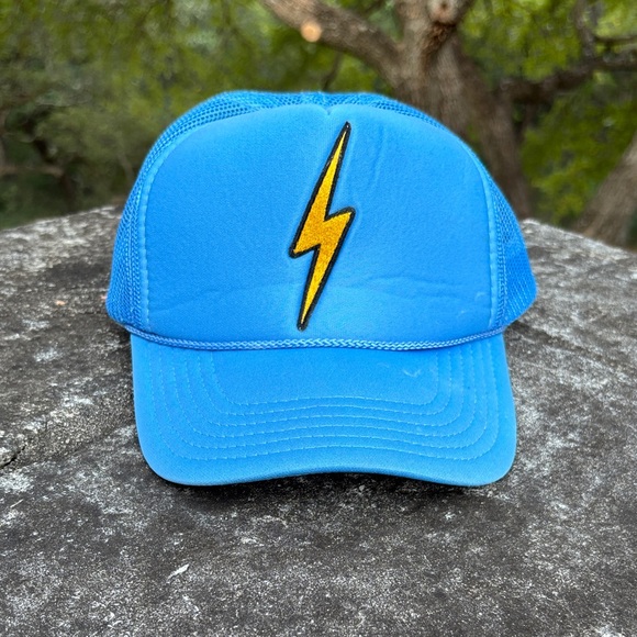 Aviator Nation Electric Blue Hat with Yellow Bolt - Picture 1 of 9
